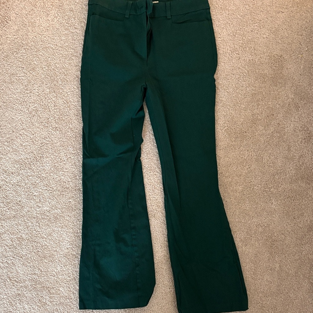 LOFT (Sutton Flare) Dark Green Flare Pants
